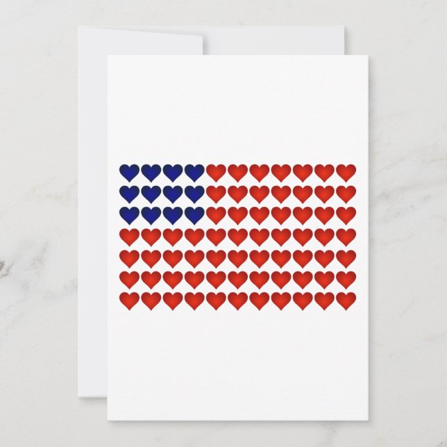 Amerikanska Flagga Made of Hearts (Framsida)