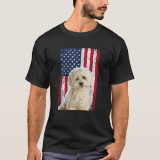 Amerikanska Flagga maltesiska Hund älskare Funny 4 T Shirt