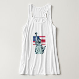 Amerikanska Flagga med Dam Liberty Plus Storlek Linne Med Racerback