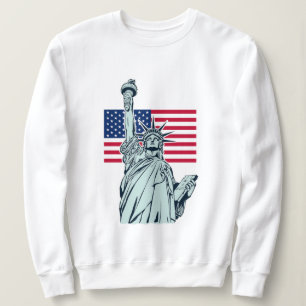 Amerikanska Flagga med Dam Liberty T Shirt