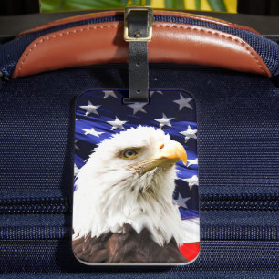 Amerikanska Flagga med Örn Bagagebricka