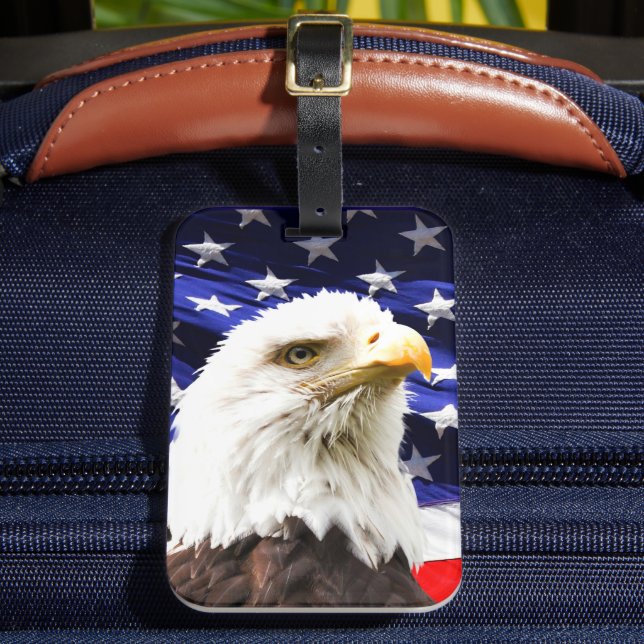 Amerikanska Flagga med Örn Bagagebricka (Framsida Insitu 2)