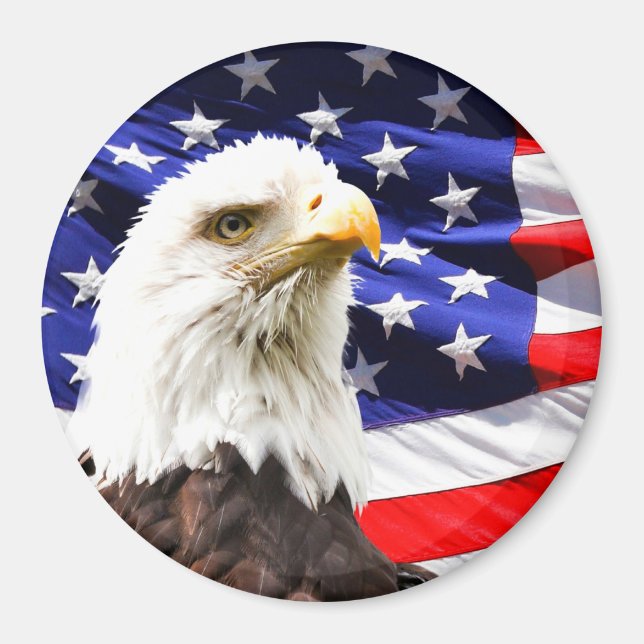 Amerikanska Flagga med Örn Magnet (Framsidan)