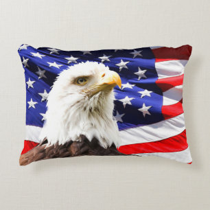 Amerikanska Flagga med Örn Prydnadskudde
