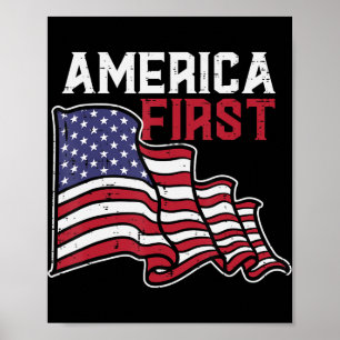 Amerikanska Flagga Memorial Dag 4 juli Manar Poster