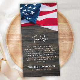 Amerikanska Flagga Memorial Veteran Militärbegrave Tack Kort