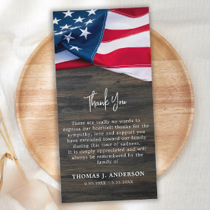 Amerikanska Flagga Memorial Veteran Militärbegrave Tack Kort
