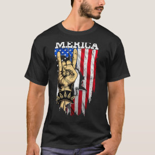 Amerikanska Flagga Merica Sten skriver under på fj T Shirt