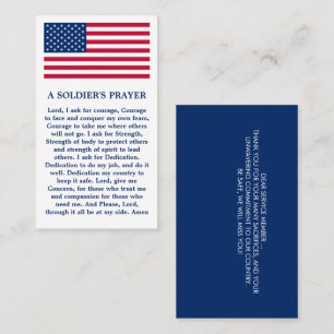 Amerikanska Flagga Militär A Soldiers bön Visitkort