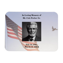 Amerikanska flagga militära begravningsfotot magnet