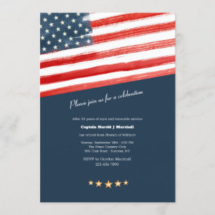 Amerikanska Flagga militära Party Pension Inbjudningar
