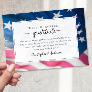 Amerikanska Flagga militära patriotiska sympati Tack Kort