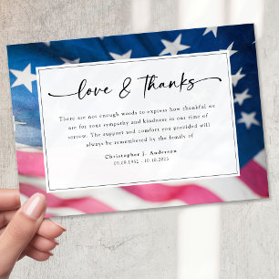 Amerikanska Flagga militära patriotiska sympati Tack Kort