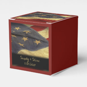 Amerikanska Flagga militärBröllop Presentaskar