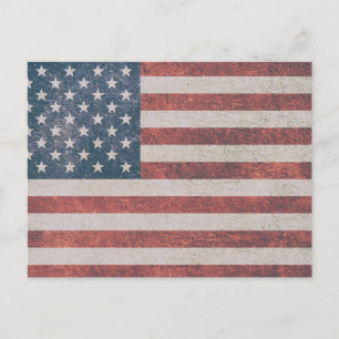 AMERIKANSKA FLAGGA MISSLYCKADE POSTKORT VYKORT