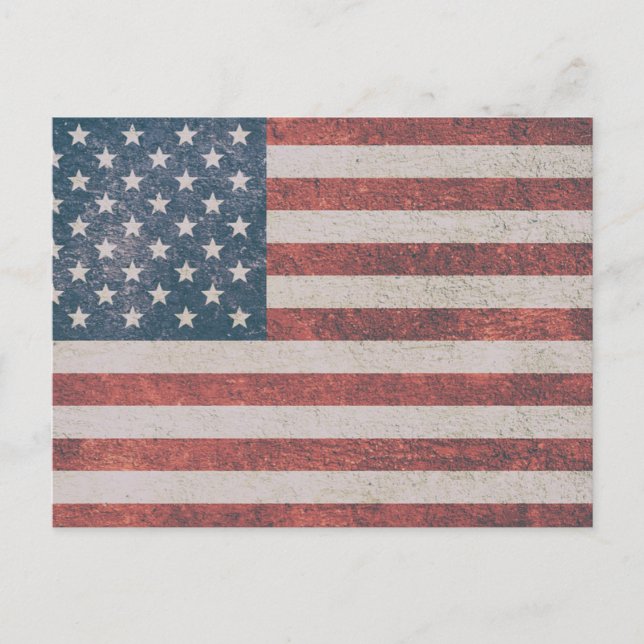 AMERIKANSKA FLAGGA MISSLYCKADE POSTKORT VYKORT (Framsida)