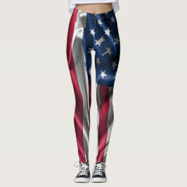 Amerikanska flagga mönster leggings