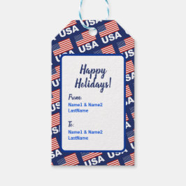 Amerikanska Flagga Mönster Presentetikett