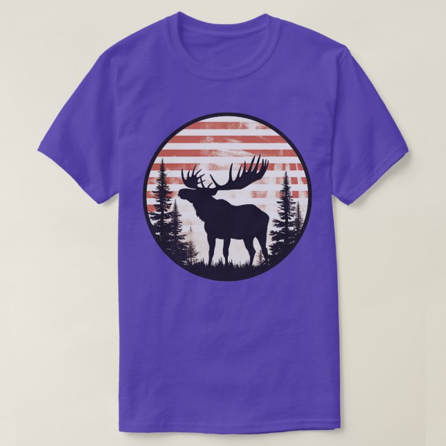 Amerikanska Flagga Moose 3 T Shirt (Design framsida)