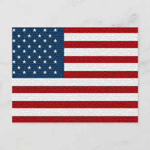 Amerikanska Flagga Mosaic Mönster vykort
