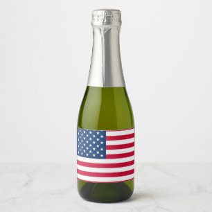Amerikanska Flagga mousserande Vin Flaska-etikette