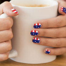Amerikanska Flagga Nagel Decals Minx Nail Art