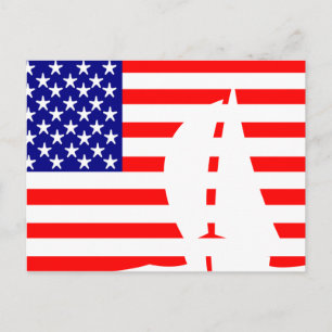 Amerikanska Flagga Nautical Vykort