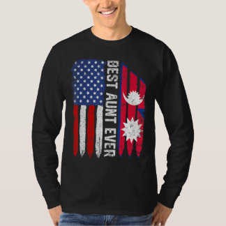 Amerikanska Flagga Nepal Flagga Best Moster någons T Shirt