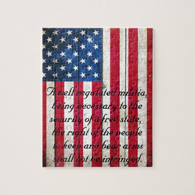 Amerikanska Flagga och andra ändringen Pussel (Vertikal)