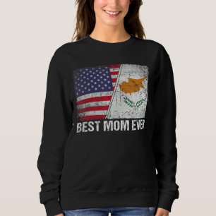 Amerikanska Flagga och Cypern Flagga Best Mamma Al T Shirt