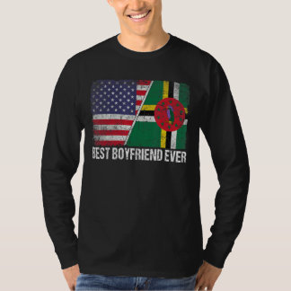 Amerikanska Flagga och Dominica Flagga Best Boykom T Shirt