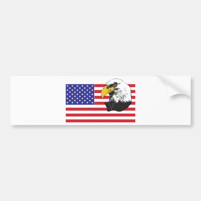 Amerikanska Flagga och Eagle Bildekal (Framsidan)