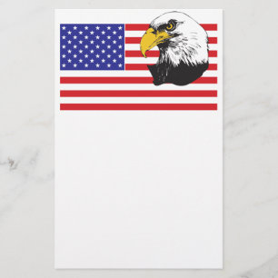Amerikanska Flagga och Eagle Brevpapper