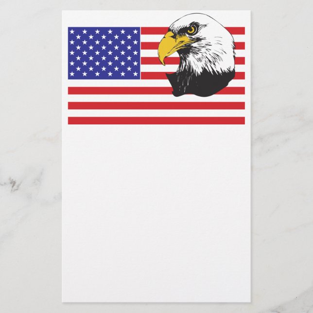 Amerikanska Flagga och Eagle Brevpapper (Framsida)
