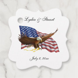 Amerikanska Flagga och Eagle Bröllop Gåvor Etiketter