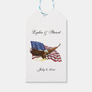 Amerikanska Flagga och Eagle Bröllop Presentetikett