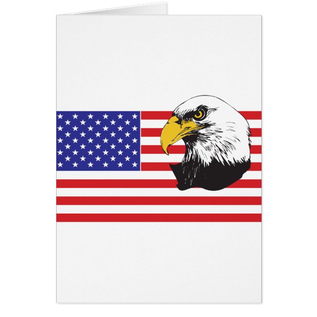 Amerikanska Flagga och Eagle Hälsningskort (Framsidan)