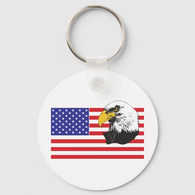 Amerikanska Flagga och Eagle Nyckelring (Framsida)