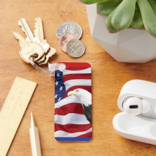 Amerikanska Flagga och Eagle Nyckelring