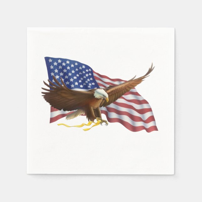 Amerikanska Flagga och Eagle Pappersservett (Framsidan)