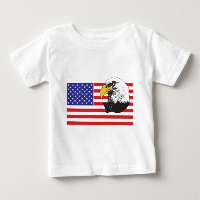 Amerikanska Flagga och Eagle T-shirt (Framsida)