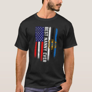 Amerikanska Flagga och Estland Flagga Best Nanny n T Shirt