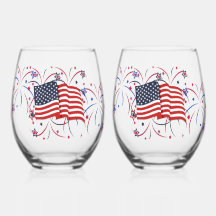 Amerikanska Flagga och Fireworks