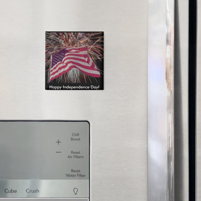 Amerikanska Flagga och Fireworks Magnet (In Situ (Fridge))