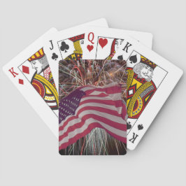 Amerikanska Flagga och Fireworks Spel Kort