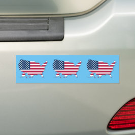 Amerikanska Flagga och Karta Bildekal