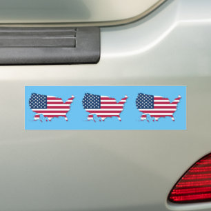 Amerikanska Flagga och Karta Bildekal