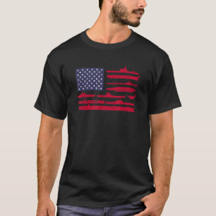 Amerikanska Flagga- och marinfraktaser Patriotic M T Shirt