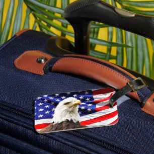 Amerikanska Flagga och Örn Bagagebricka