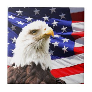 Amerikanska Flagga och Örn Kakelplatta
